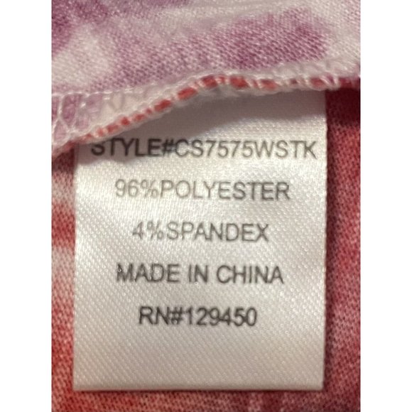 Fred David Hippie Blouse Plus Size 2X Orange Purple White Short Sleeve Tie Dye V - Picture 12 of 14